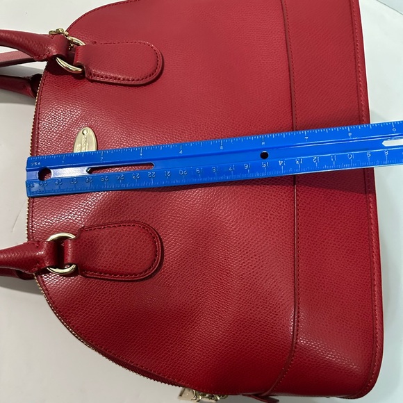 ❤️NWOT Coach Domed Cora Satchel with Crossbody Strap - Red with Brass Hardware - Picture 11 of 16
